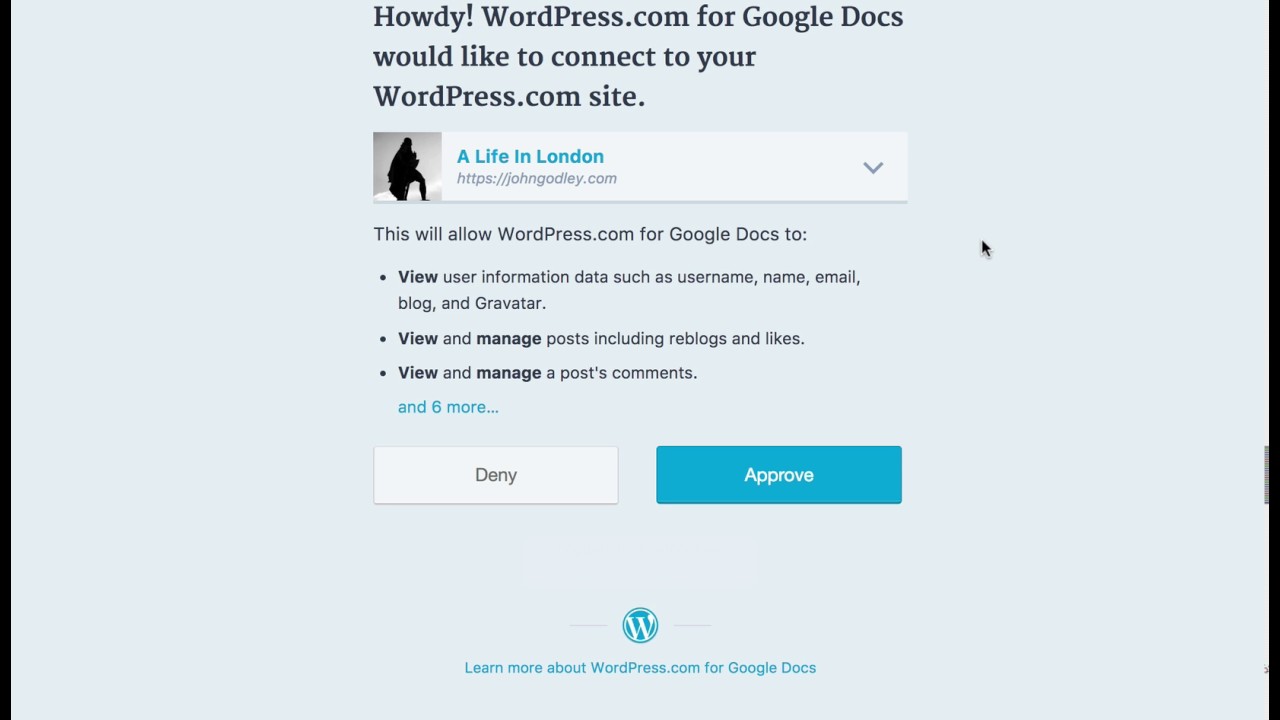 WordPress.com for Google Docs
