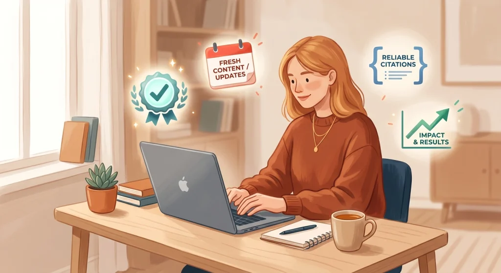 10 SEO Myths You Still Believe (And the AI-Era Myths Replacing Them) 7 Blogger applying proven SEO strategies that actually work