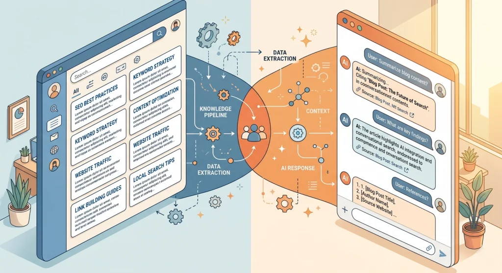 10 SEO Myths You Still Believe (And the AI-Era Myths Replacing Them) 2 Diagram showing how traditional SEO results and AI-generated citations work together