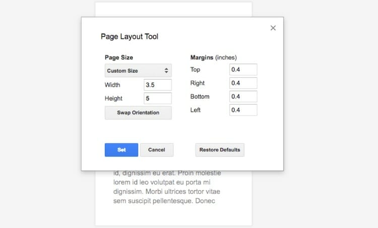 Page Layout Tool Google Docs Add Ons