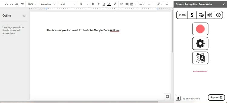 Speech Recognition Sound Writer Google Docs Add Ons