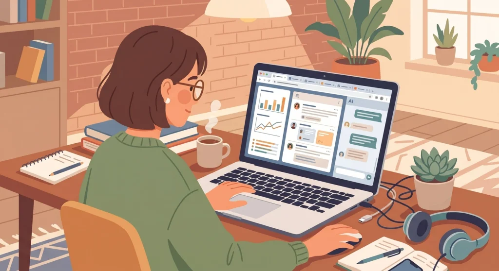 15 Counter Productive Habits To Avoid As A Blogger 24 Blogger surrounded by distracting screens representing counter productive habits for bloggers