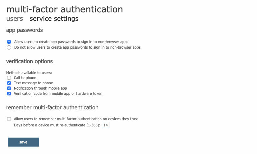 Allow App Password Creation For Users