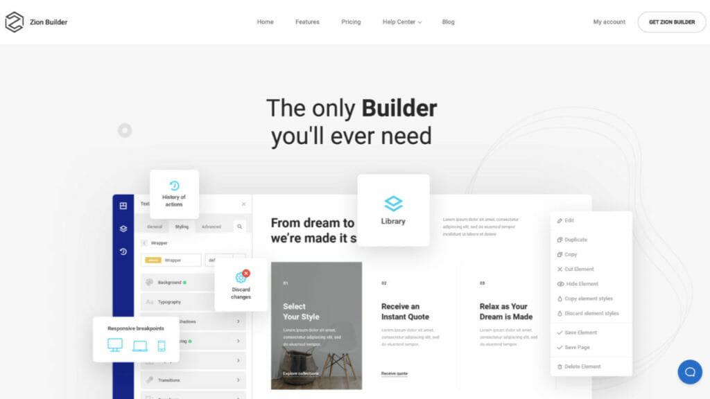 Zion Page Builder For WordPress