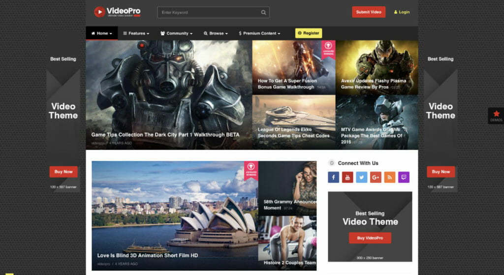 VideoPro WordPress Theme For Video Content Site