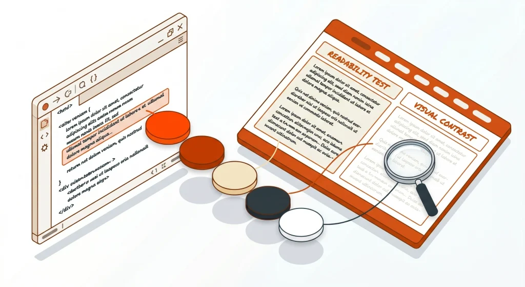 How to Choose an Accessible Brand Color Palette for Your Blog 5 Code editor registering a brand colour palette into a WordPress site layout