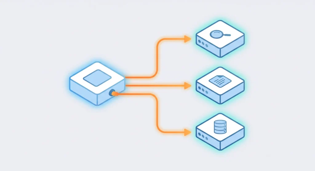 How to Set Up MCP Servers for Your AI Workflow 2 Isometric diagram of an MCP client connected to three separate MCP servers with tools