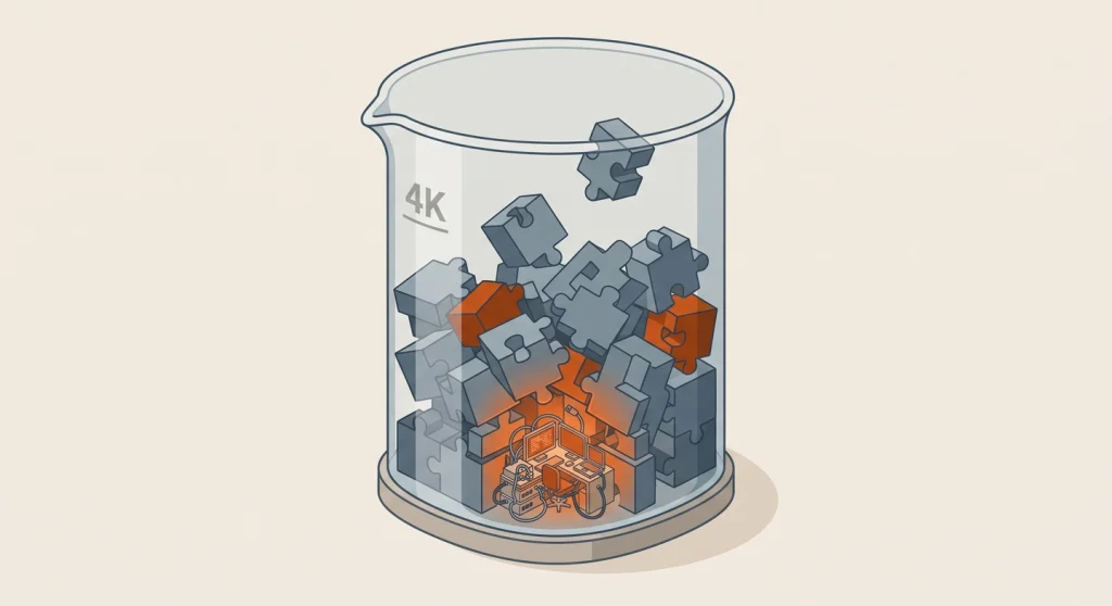 Skills vs MCP: The Token Math That Changed My AI Setup 2 Illustration of a context window crowded by unused MCP tool definitions leaving little room for the actual task