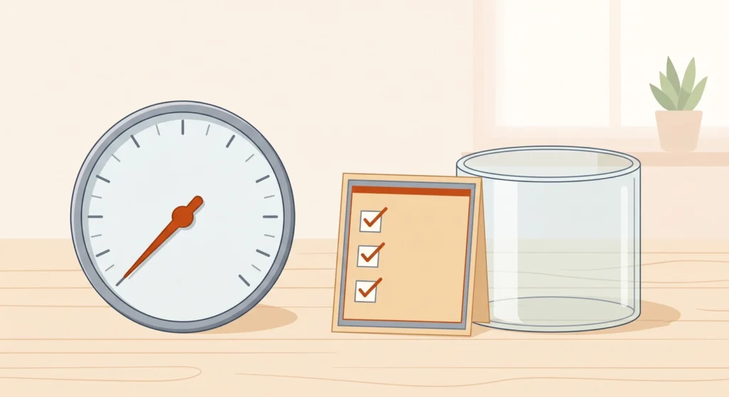 Gauge and checklist showing a lean MCP setup after auditing servers and scopes