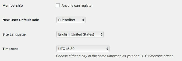 Default User Role In WordPress Settings