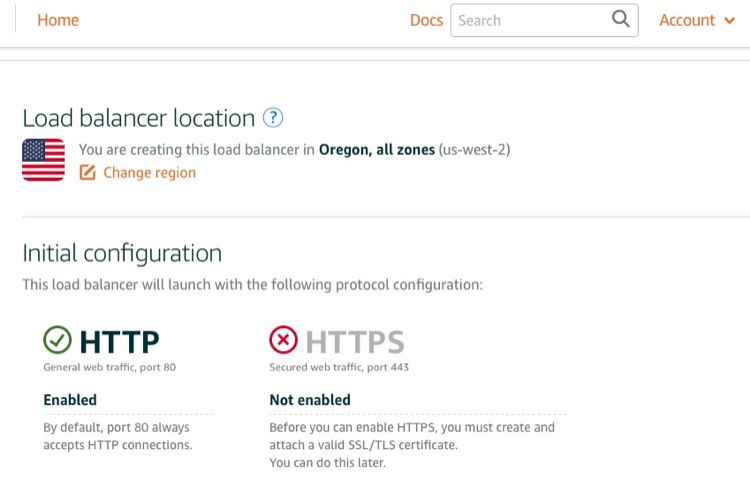 Create Load Balancer in AWS LightSail Admin Panel