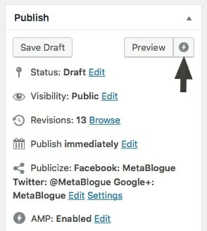 Preview AMP version of the post from edit screen
