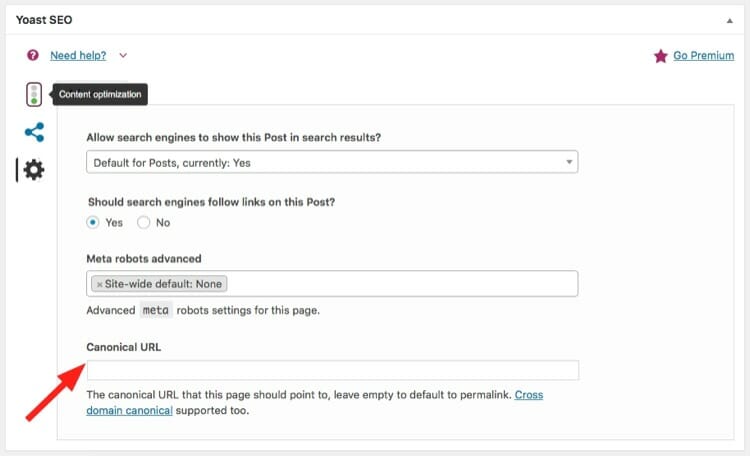 Yoast SEO Option for Canonical Link