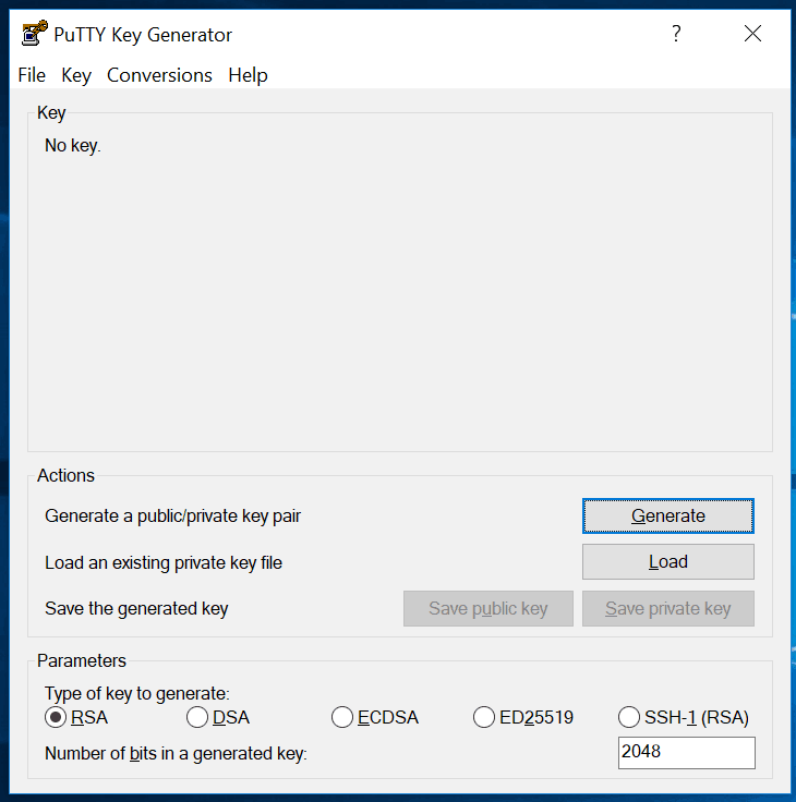 PuttyGen Application To Convert PEM Keyfile to PPK keyfile