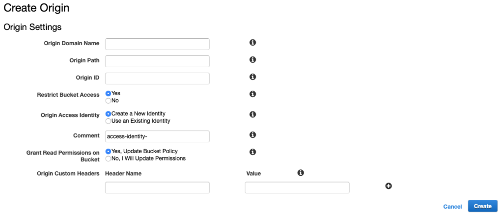 Create CloudFront Origin With S3 Access