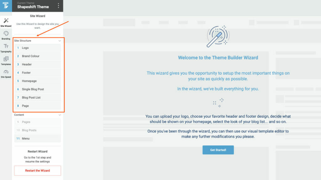 Thrive Theme Builder Site Wizard