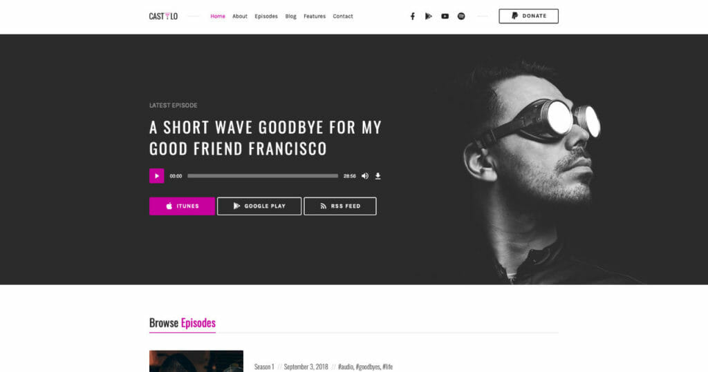 Castilo WordPress Theme For Podcasters