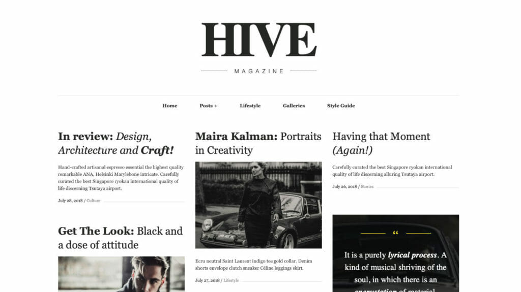 Hive Magazine Theme For WordPress