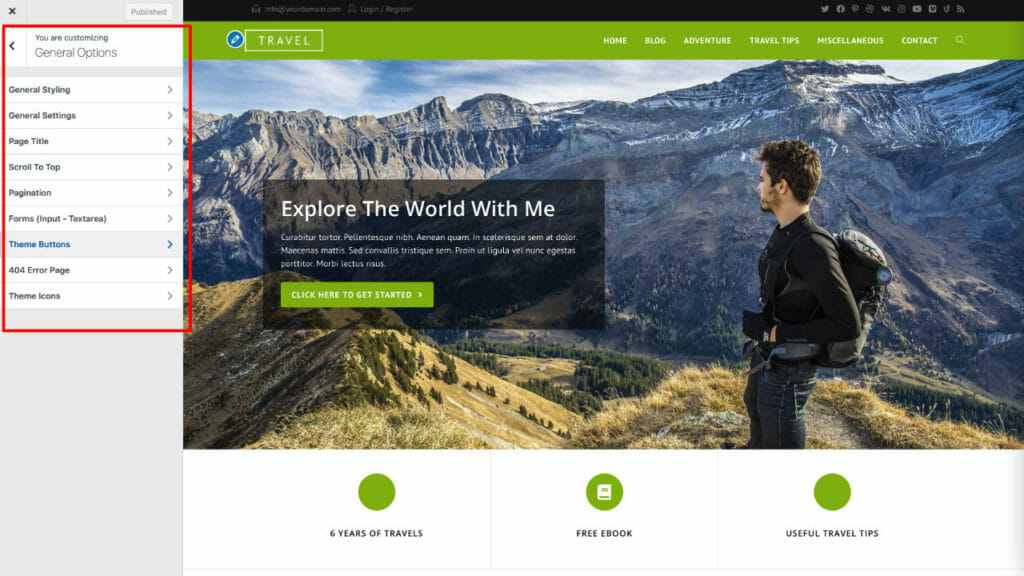 OceanWP WordPress Theme Customier Options