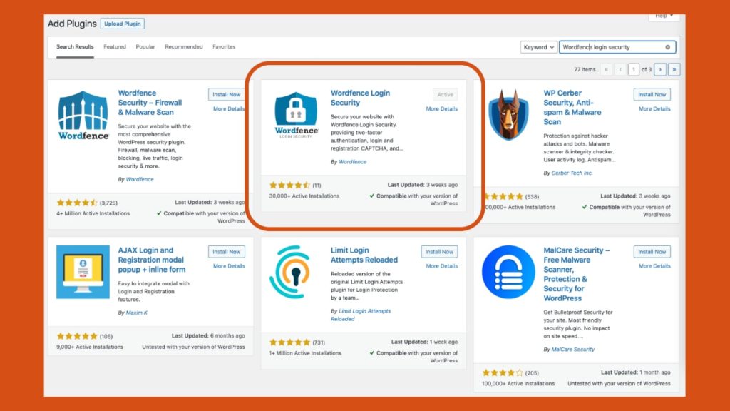 Wordfence Login Security WordPress Plugin